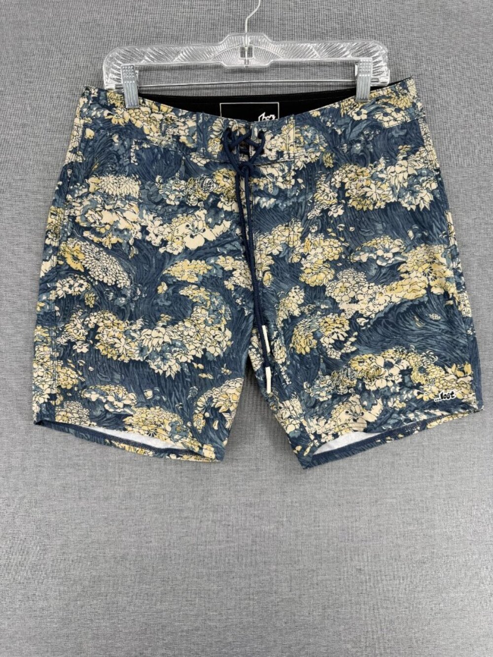 Lost Enterprises Board Shorts Mens 32 7" Floral Swim Trunks Drawstring